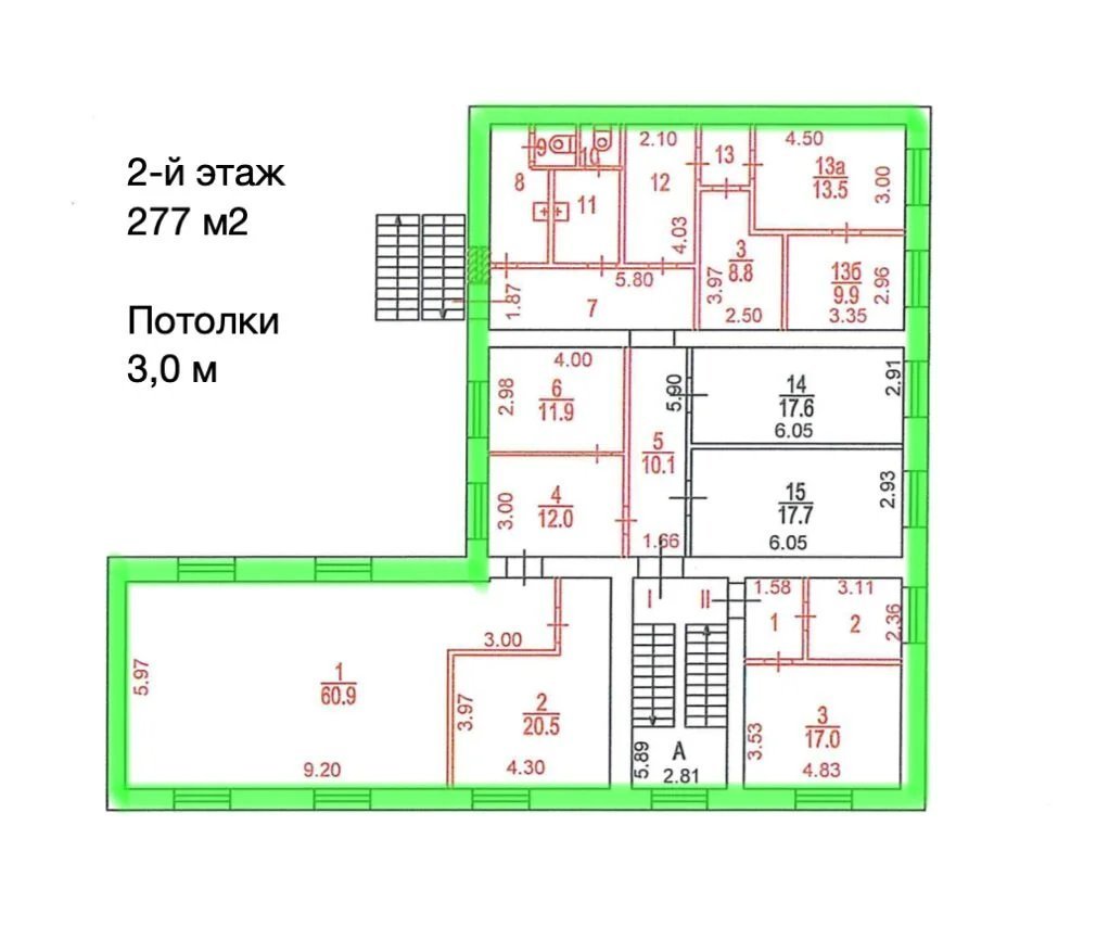 Планировка 1 — Офис 37 м², 2/3 эт., отд. здание
