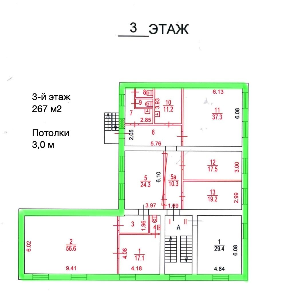 Планировка 1 — ЦОД 580 м², 1 МВт, 2 этаж