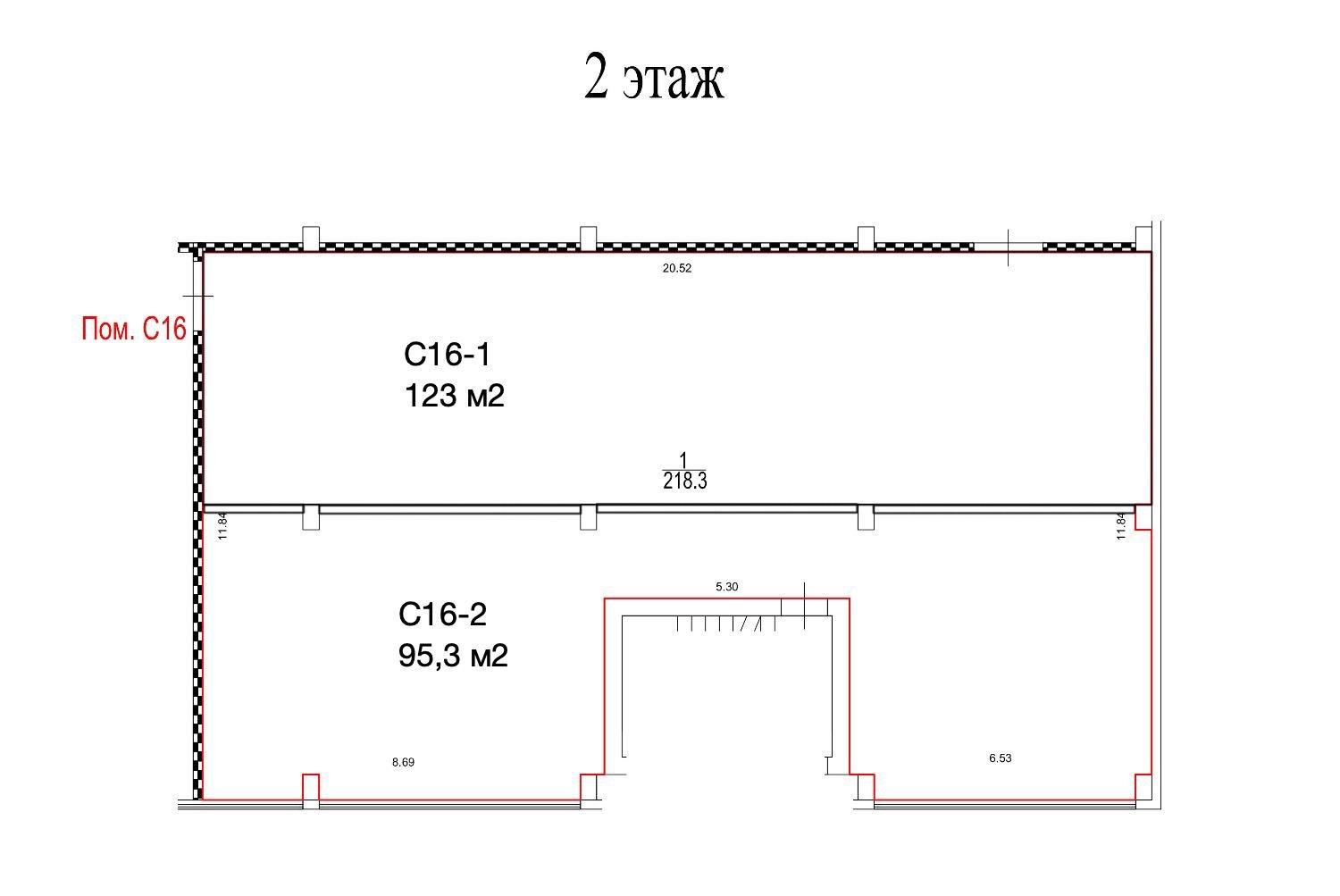 Планировка 1 — Помещение 95.3 м², 2 этаж, технопарк, Рабочая 91с4