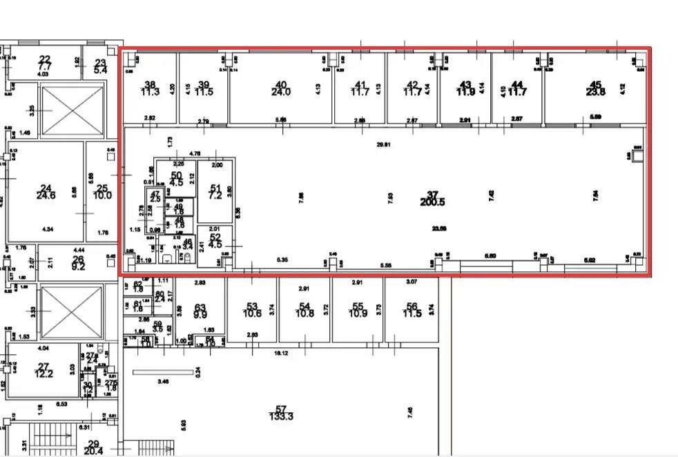 Планировка 1 — Офисный блок 100м² Южнопортовая